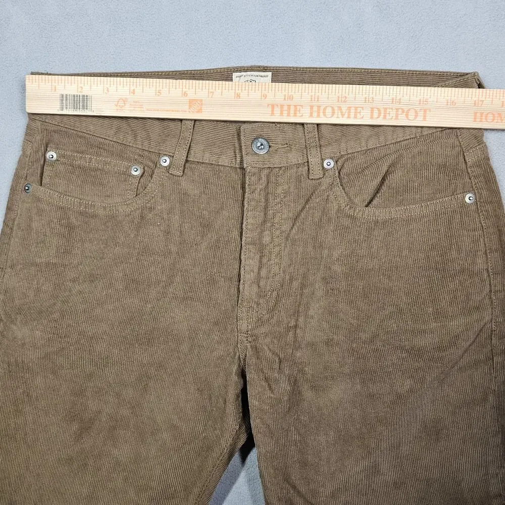 J.Crew 484 Corduroy Pants Mens 33x30* Brown Slim Straight Casual Preppy Academia